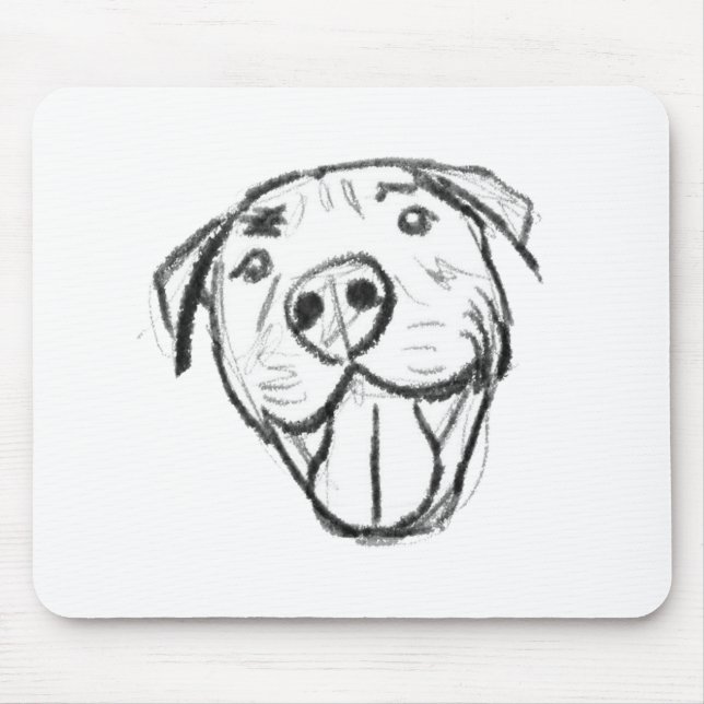 Tapis De Souris dessin de bulle simple amoureux de les chiens noir (Devant)