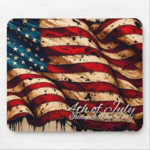 Tapis De Souris Dessin de drapeau américain vintage pour le 4 juil
