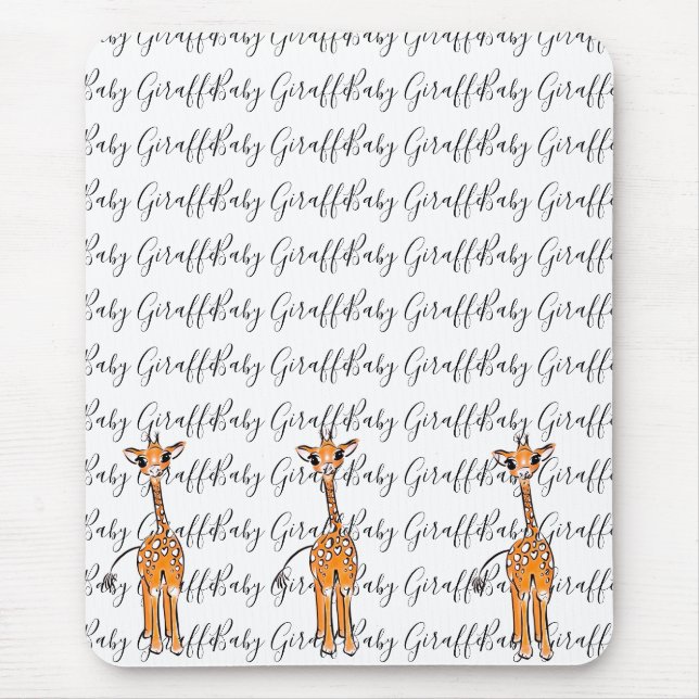 Tapis De Souris Dessin de girafe, animaux de safari (Devant)