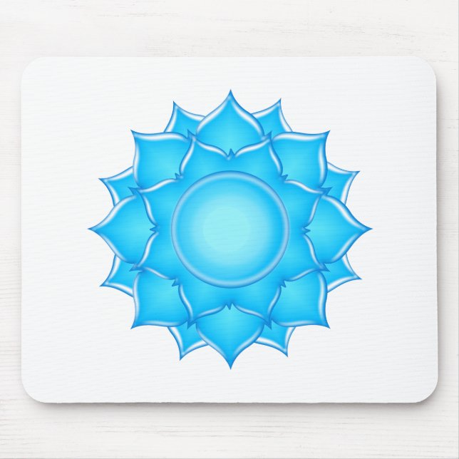 Tapis De Souris Dessin de lotus de verre bleu (Devant)