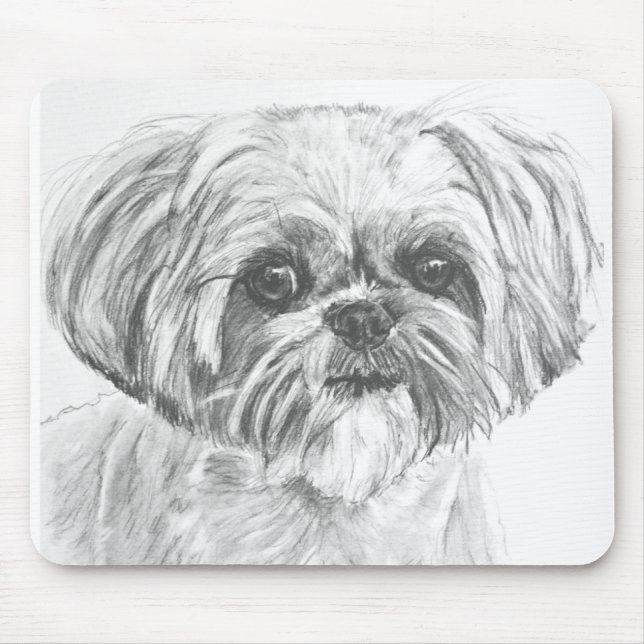 Tapis De Souris Dessin de Shih Tzu (Devant)
