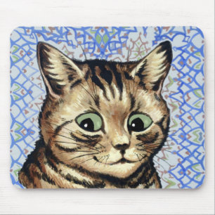 Tapis De Souris Dessin de tête de chat par Louis Wain 