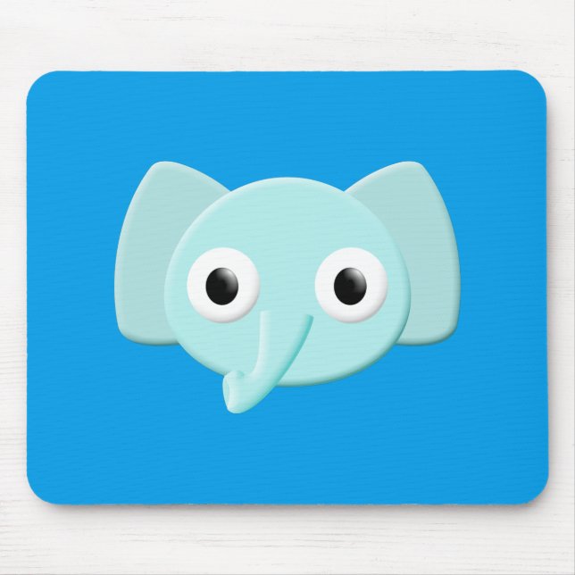 Tapis De Souris Dessin d'éléphant bleu bébé (Devant)