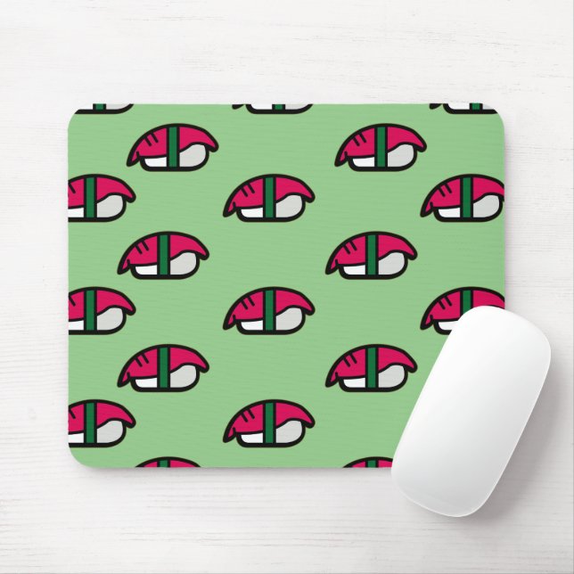 Tapis De Souris Dessin Kawaii Sushi, Riz de Poisson et Algues (Avec souris)