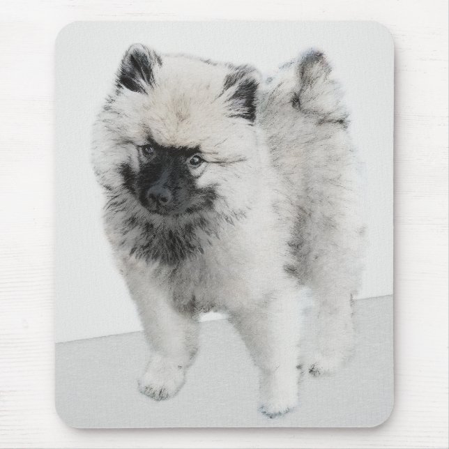 Tapis De Souris Dessin Keeshond Chiot - Joli dessin original Chien (Devant)