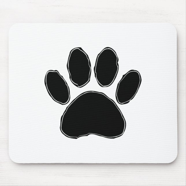 Tapis De Souris Dessin Paw Chien En Noir (Devant)