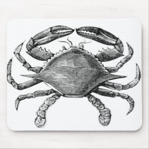 Tapis De Souris Dessin vintage de crabe