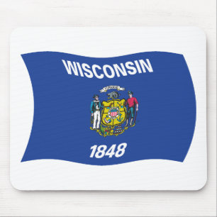 Tapis De Souris Dessous de souris Drapeau du Wisconsin