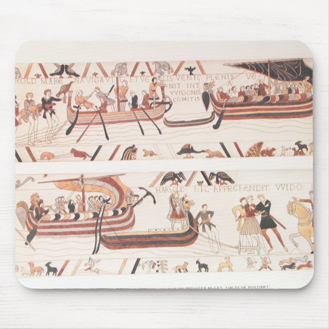 Tapis De Souris Détail de tapisserie de Bayeux - bateaux Mousepad (Devant)