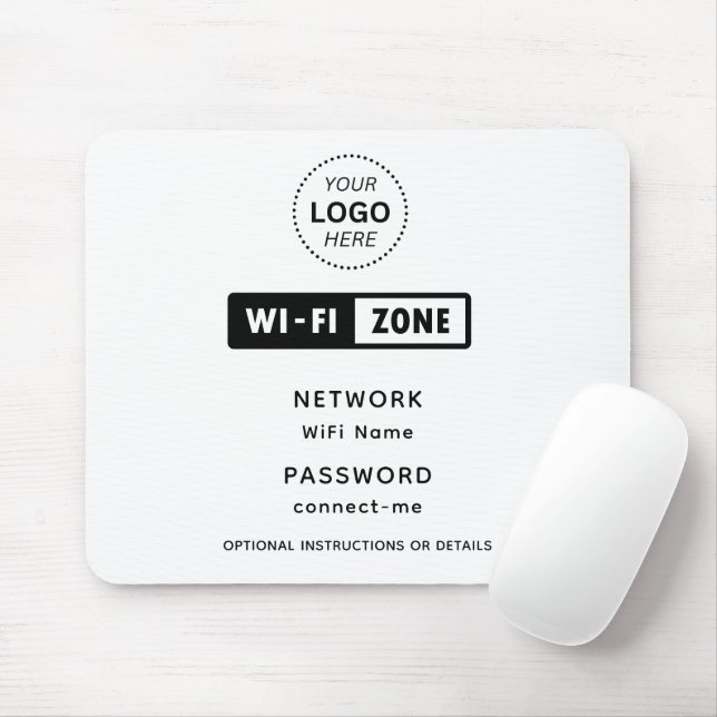 Tapis De Souris Détails du réseau WiFi et du mot de passe du logo  (Avec souris)