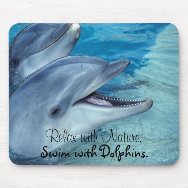 Tapis De Souris Détendez avec la nature, bain avec des dauphins (Devant)