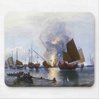 Tapis De Souris Détruire les jonques de guerre chinoises 1843