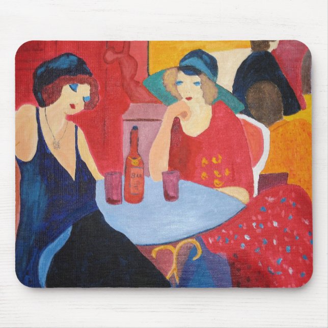 Tapis De Souris Deux dames dans un café (Devant)