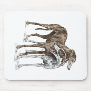 Tapis De Souris Deux Greyhound Friends Dog Art
