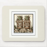 Deux mariés Tête de Tiki d'ananas gay Mariage rétr