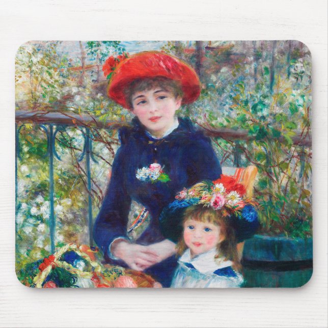 Tapis De Souris Deux Soeurs - Renoir Impressionniste Peinture 1881 (Devant)