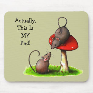 Tapis De Souris Deux souris mignonnes : Champignon : C'est MA