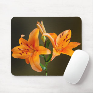 Tapis De Souris Deux tigre orange Lillies et photographie de