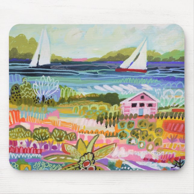 Tapis De Souris Deux voiliers et chalet (Devant)