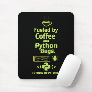 Tapis De Souris Développeur Python drôle – Alimenté par les bugs d