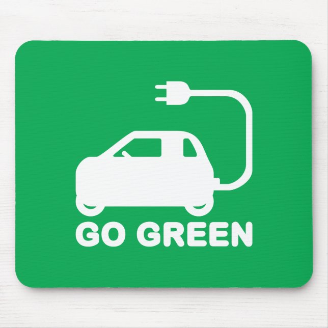 Tapis De Souris Devenez écolo ~ Conduite de voitures électriques (Devant)