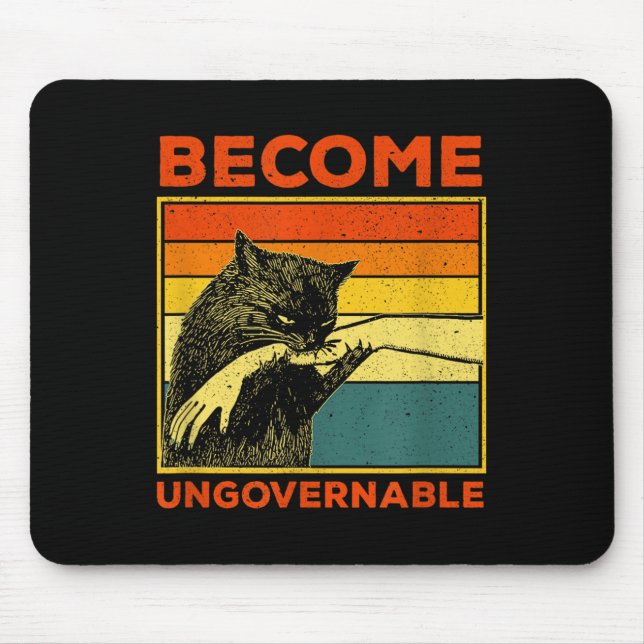 Tapis De Souris Devenir ingouvernable - Black Cat Mâle de morsure  (Devant)