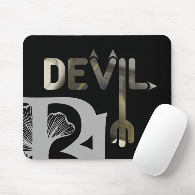 Tapis De Souris DEVIL Mousepad Tendance Art Abstrait Noir Blanc (Avec souris)