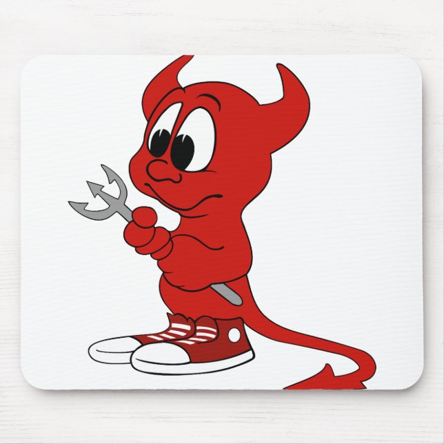 Tapis De Souris Devil Red Demon Cartoon Satan Evil Hell Heure (Devant)