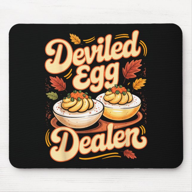 Tapis De Souris Deviled Egg Er Funny Retro Thanksgiving Food Quote (Devant)