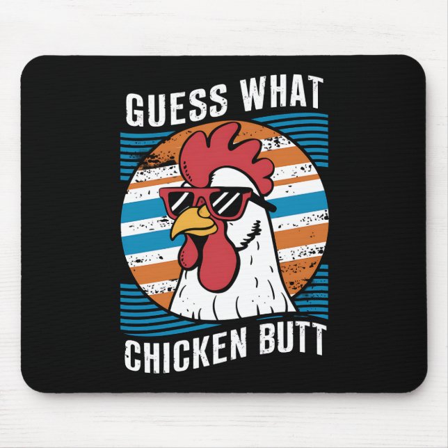 Tapis De Souris Devinez Ce Beurre De Poulet Drôle Amateurs De Poul (Devant)