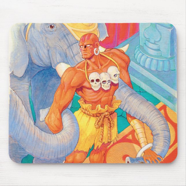 Tapis De Souris Dhalsim avec des animaux (Devant)