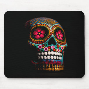 Tapis De Souris Dia mexicaine de l'art mort squelette Art mort