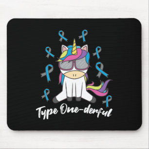 Tapis De Souris Diabète de type 1 T1d Licorne Type Onederful Aware