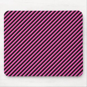 Tapis De Souris Diagonale rose chaud et noire