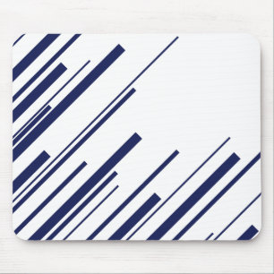 Tapis De Souris Diagonales en bleu et blanc