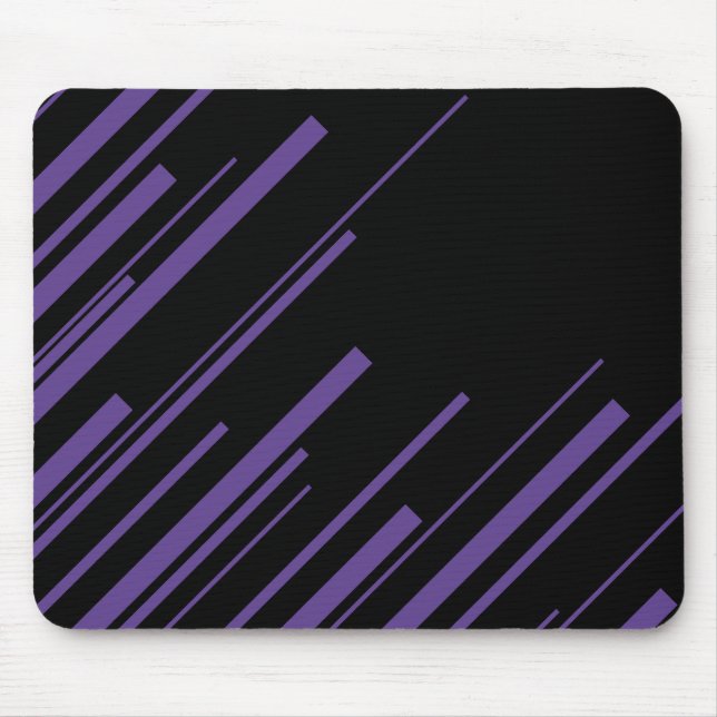Tapis De Souris Diagonales en violet et noir (Devant)