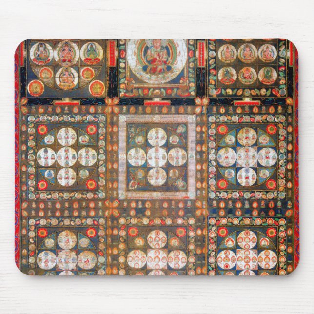Tapis De Souris Diagramme cosmique Mandala pour la méditation (Devant)
