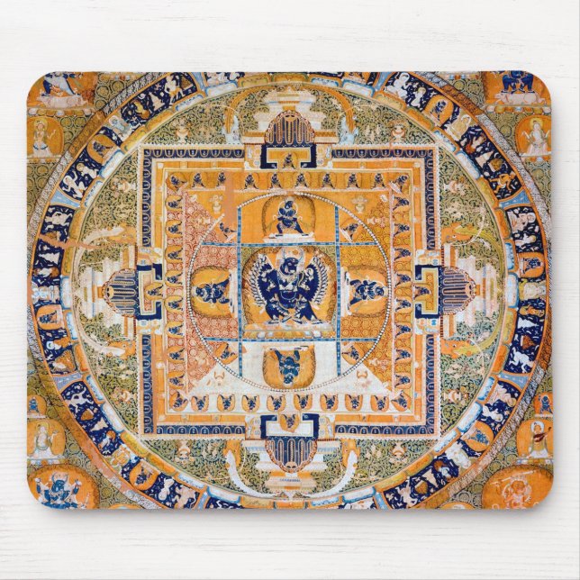 Tapis De Souris Diagramme cosmique Mandala pour la méditation (Devant)
