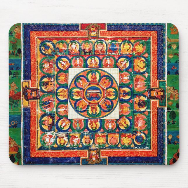 Tapis De Souris Diagramme cosmique Mandala pour la méditation (Devant)