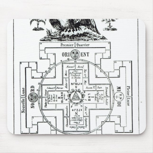 Tapis De Souris Diagramme mystique de Solomon (Devant)