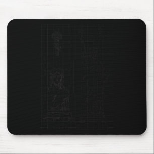 Tapis De Souris Diagramme technique de l'île de la statue de la Li