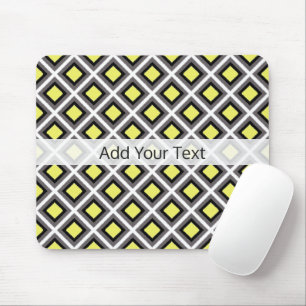 Tapis De Souris Diamants d'ikat gris foncé, noir, jaune par STaylo