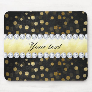 Tapis De Souris Diamants noirs de confettis d'or de tableau