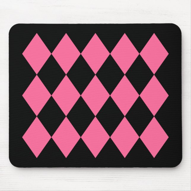 Tapis De Souris Diamants noirs et roses (Devant)