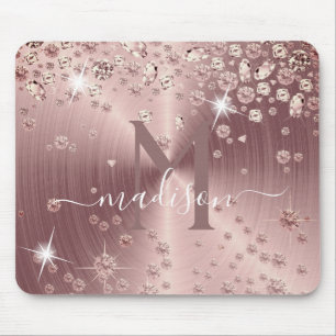 Tapis De Souris Diamants Or Rose - Personnalisés