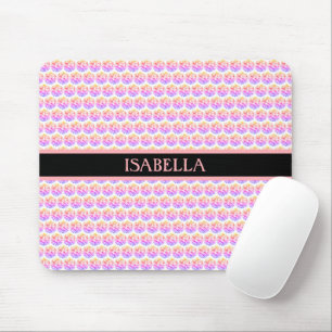 Tapis De Souris Diamants roses/mosaïque fractale