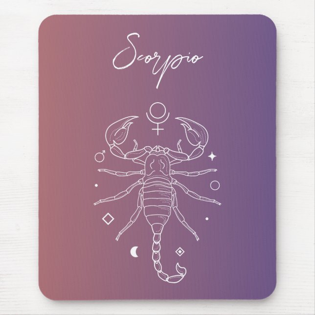 Tapis De Souris Diamètre du signe étoile du zodiaque du scorpio (Devant)