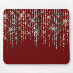 Tapis De Souris Diamond Bling on Maroon Mouse Pad
