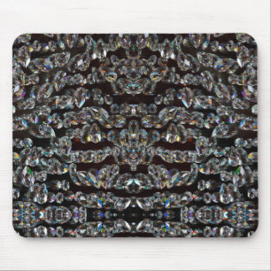Tapis De Souris Diamond brillant motif élégant argent noir