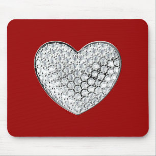 Tapis De Souris Diamond Heart - maroon bg